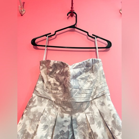 Silver Floral Tube Dress - Picture 2 of 5